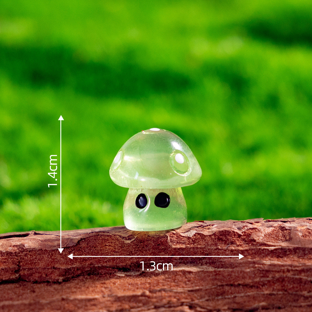 7Pcs Mini Glitter Mushroom Figurines – Resin Ornaments for Fairy Garden, Succulent Pots & DIY Decor
