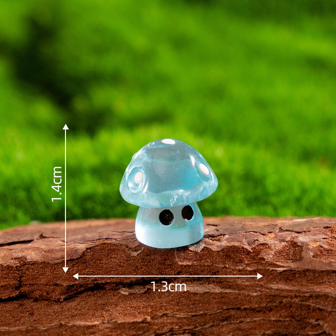 7Pcs Mini Glitter Mushroom Figurines – Resin Ornaments for Fairy Garden, Succulent Pots & DIY Decor
