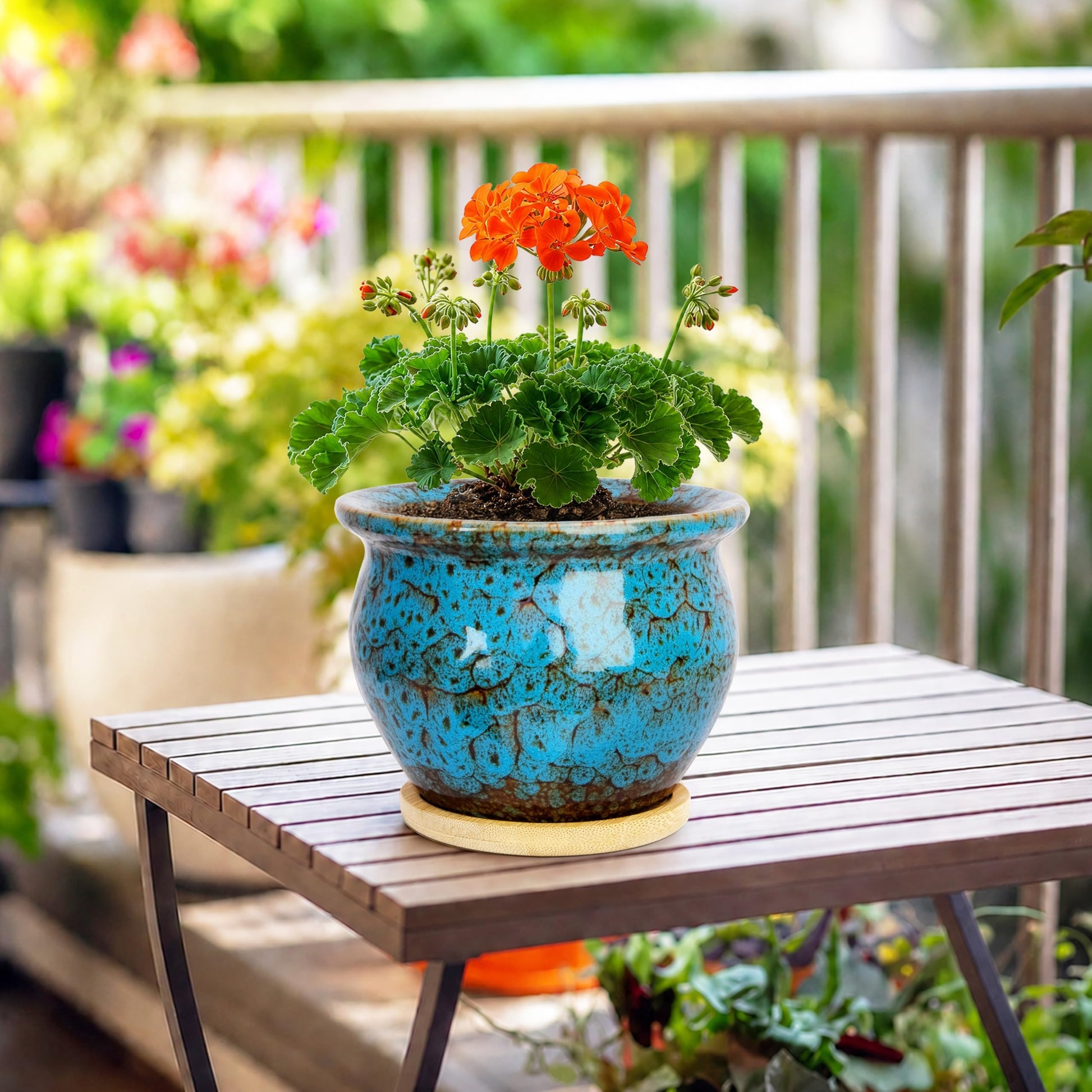 ARTKETTY 4.5 Inch Plant Pots, Small Pots for Plant Indoor, Ceramic Planter with Tray