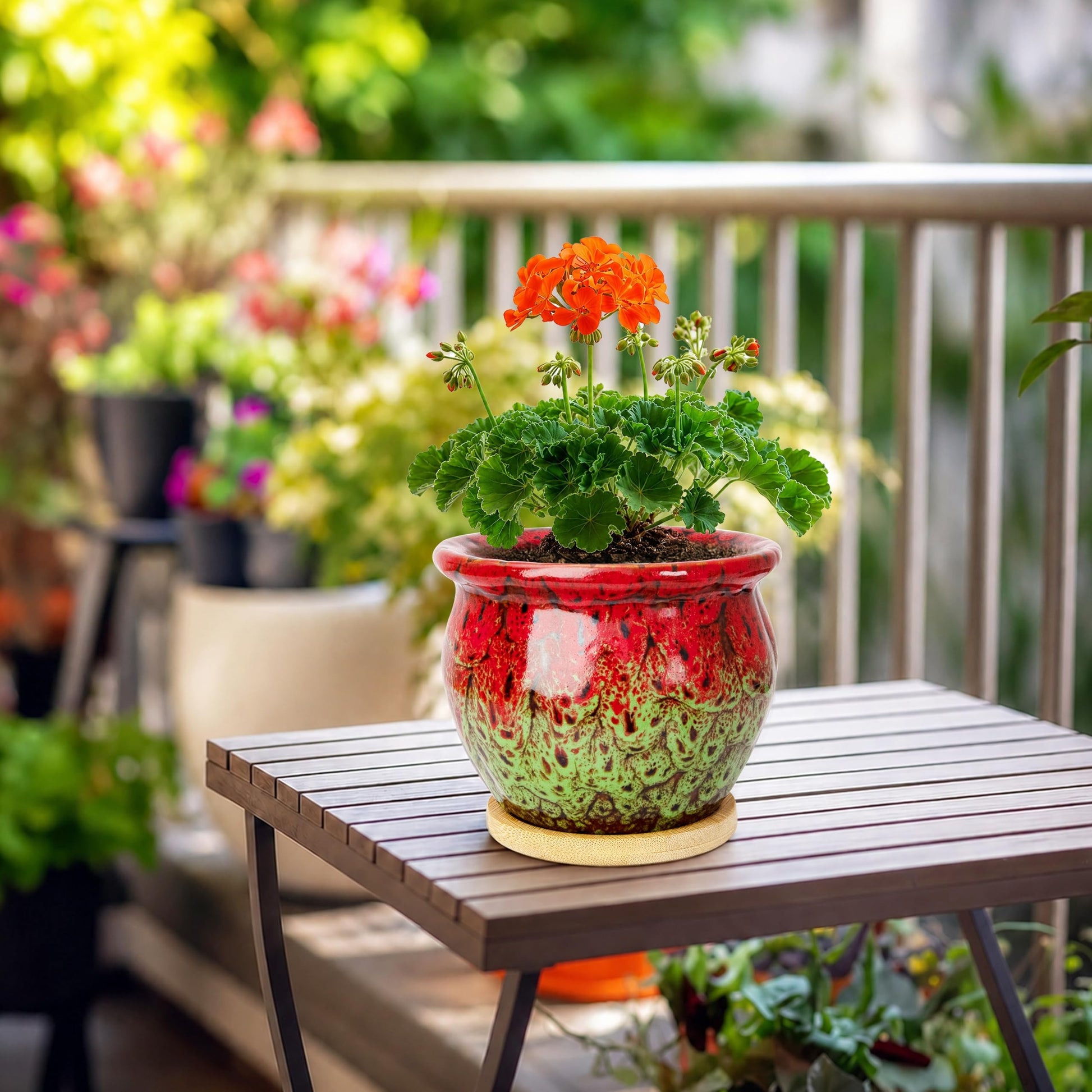 ARTKETTY 4.5 Inch Plant Pots, Small Pots for Plant Indoor, Ceramic Planter with Tray