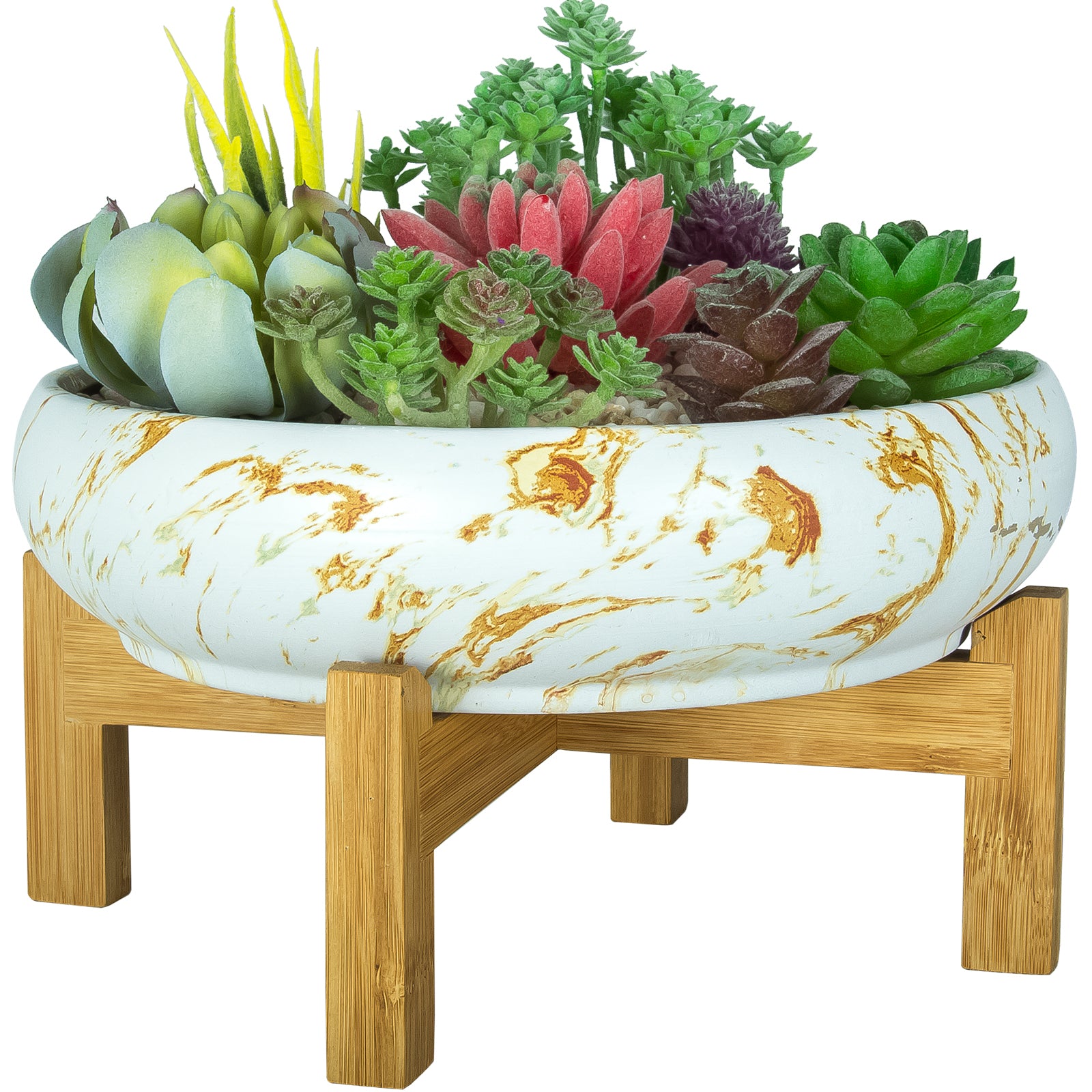 succulent plant stand outdoor Succulent Pot, Large Succulent Planter Pot with Stand, 10 Inch Cerami – artketty