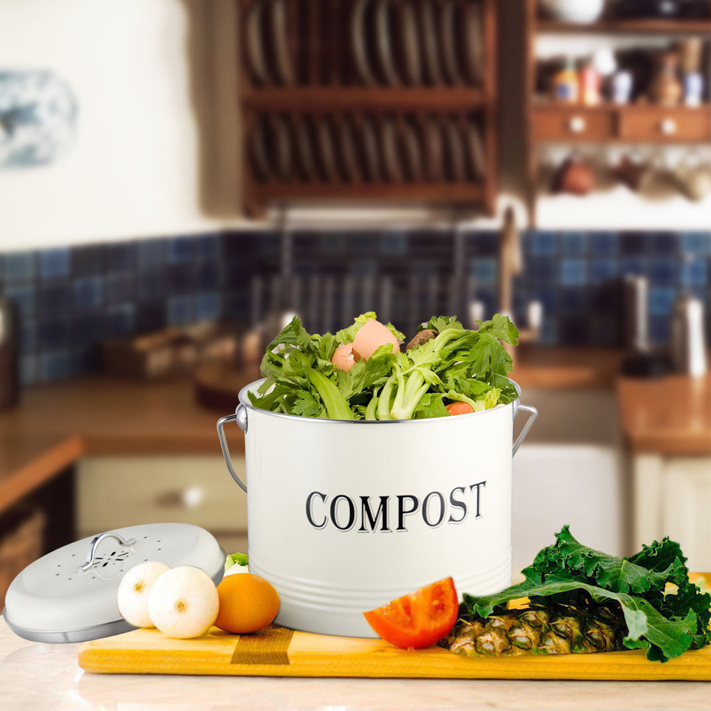 Round Glazed Compost Crock