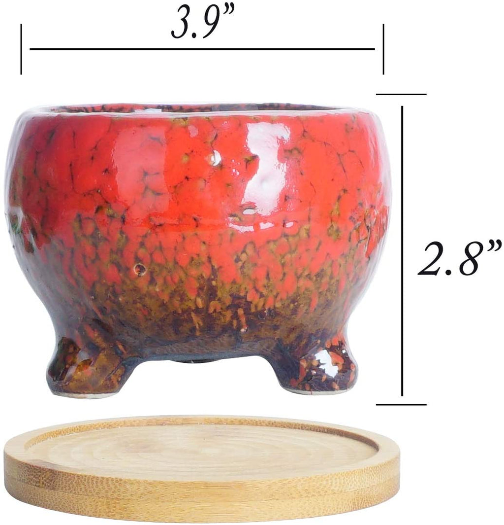 small red ceramic flower pots ARTKETTY Succulent Planter Pots 3.9 Inch Small Ceramic Cactus Planter – artketty