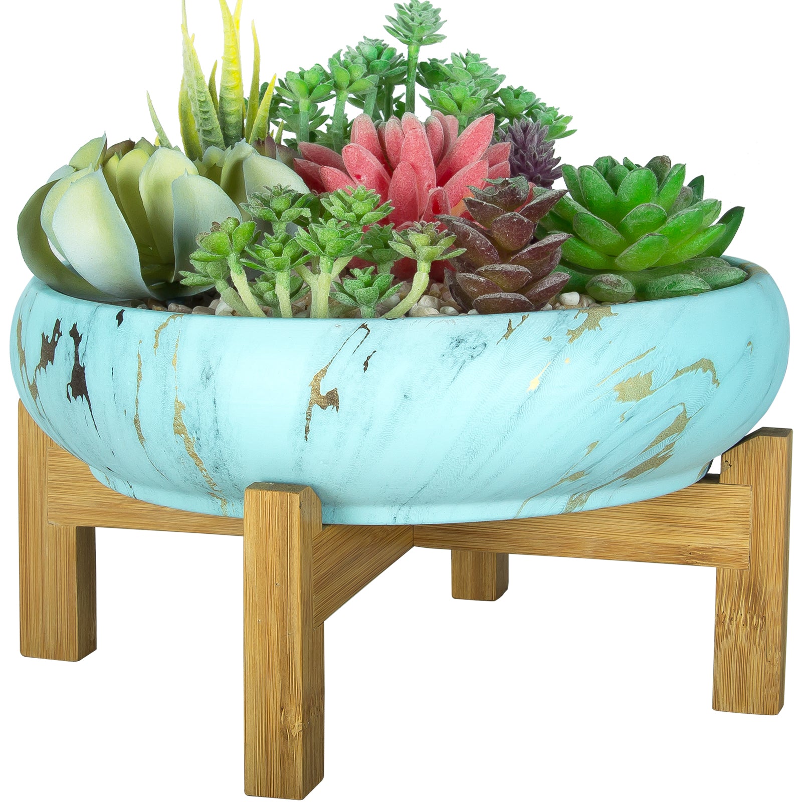 big pots for succulents Succulent Pot, Large Succulent Planter Pot with Stand, 10 Inch Cerami