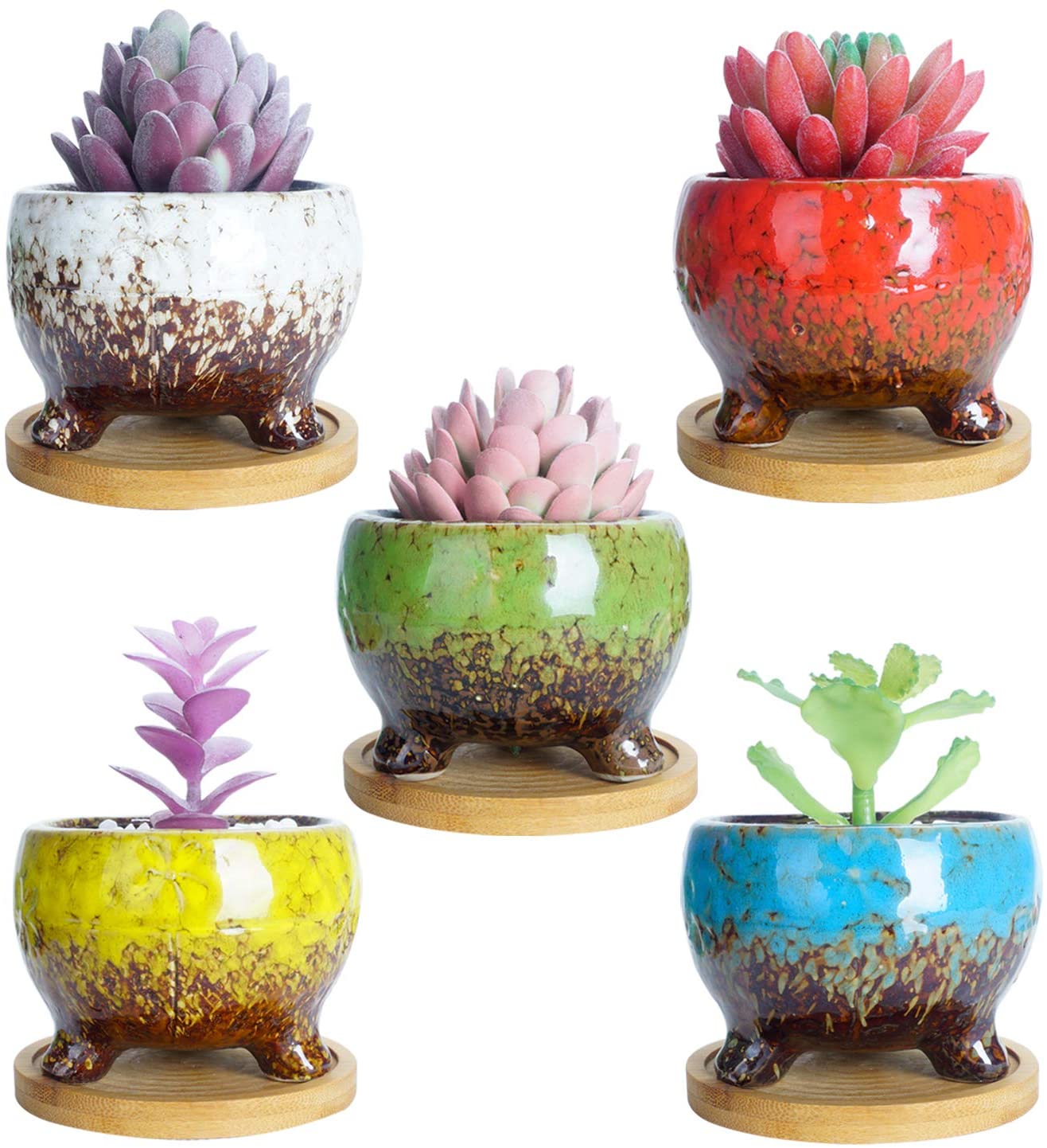succulents in ceramic pots ARTKETTY Succulent Planter Pots 3.9 Inch Small Ceramic Cactus Planter
