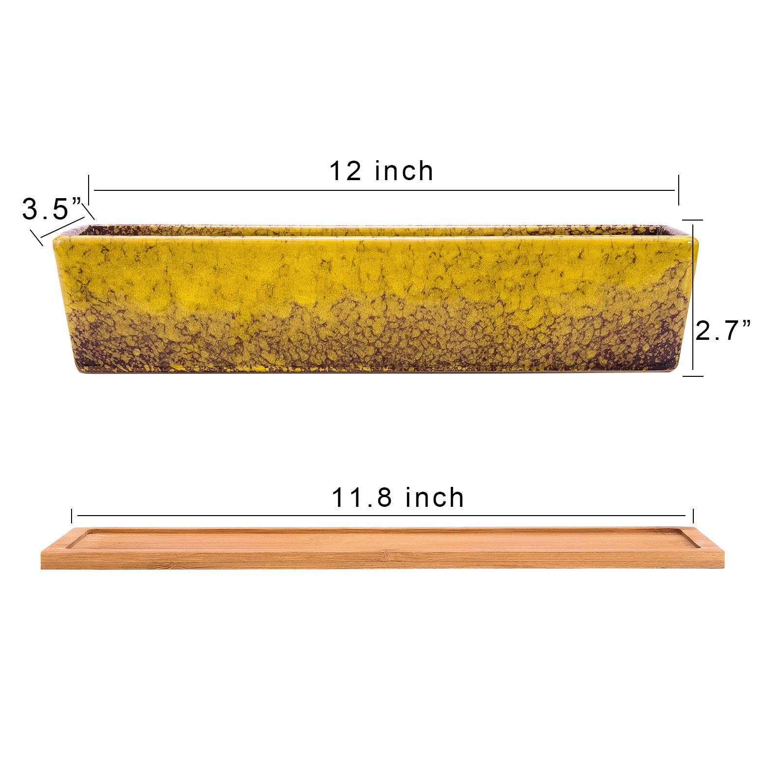 12 inch succulent planter 12 Inch Succulent Pots Long Rectangle Succulent Planter Pots with Dra – artketty